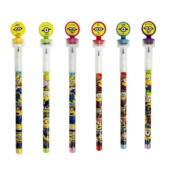 ミニオンズスタンプ付ロケット鉛筆 12個セット　景品 鉛筆 子供 子供会 縁日 お祭り 夏祭り ラン...