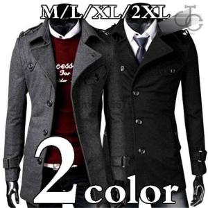 トレンチコート メンズ メルトン ウール ロングコート