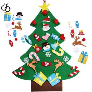 クリスマスツリー DIY フェルト サンタクロス クリスマス タペストリー クリスマスオーナメント 95cm クリスマス飾り 壁掛け 手作り クリスマス 幼稚園 保育園｜omega5579