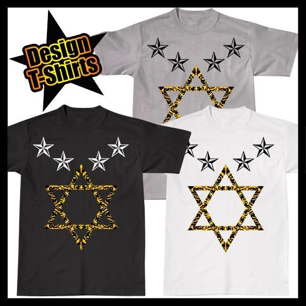 4 STARS DESIGN T-シャツ Tシャツ ブランド パロディ HOLLYWOOD BLAC...