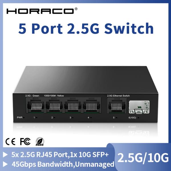 2.5GBASE-T 5ポート&amp;10G SFP+ 1ポート搭載アンマネージド スイッチングハブ LG...