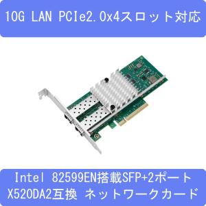 10GbE 有線LANカード Intel82599搭載PCIex4 SFP+対応2ポート ネットワークアダプタ X520-DA2互換