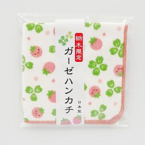 栃木限定 てぬぐいたおる (クローバーと苺) ガーゼ 手ぬぐい タオル