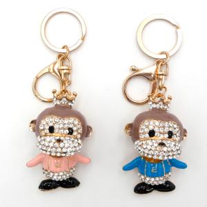 アクリルおさるキーホルダー (ピンク・ブラウン) アクリル チャーム