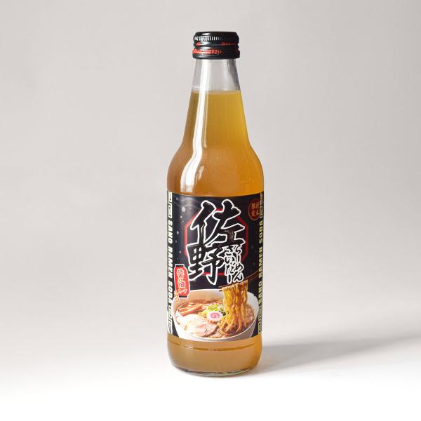 佐野らーめんサイダー 醤油スープ風味 340ml　栃木 ご当地サイダー 瓶 お土産 佐野ラーメン 炭...
