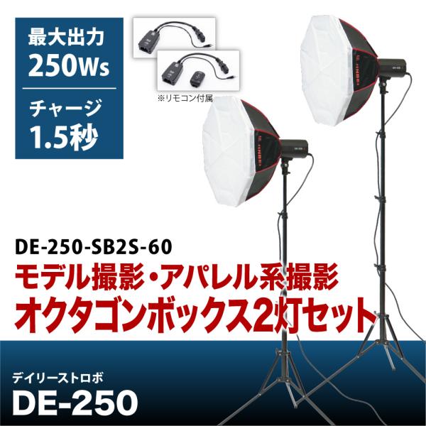デイリーストロボ DE-250 モデル撮影・アパレル系撮影 オクタゴンボックス2灯セット