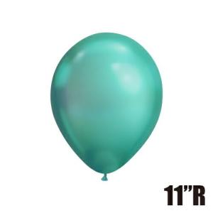クオラテックス バルーン風船11インチ25個入り 単色クロームグリーン 世界最高品質ゴム風船 メタリック