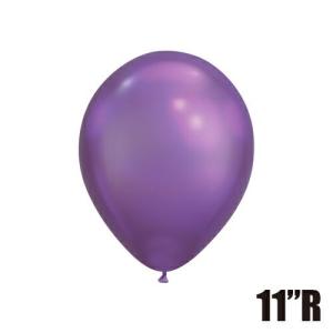 クオラテックス バルーン風船11インチ25個入り 単色クロームパープル 世界最高品質ゴム風船 メタリック