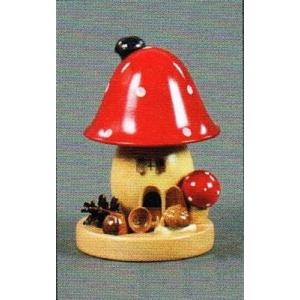 木のおもちゃ ドイツ 木製 知育玩具 煙だし人形 送料無料 赤いきのこ 安い エルツ地方 ザイフェン