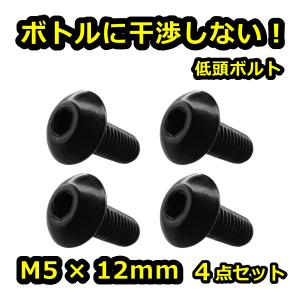 ボトルケージ ボルト ボトルホルダー ドリンクホルダー 自転車 軽量 ネジ M5×12mm ステンレス 錆びに強い クロスバイク ロードバイク 4個