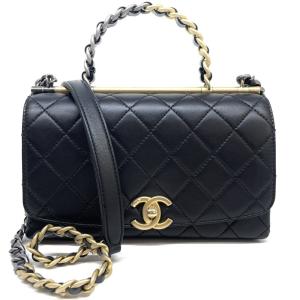 シャネル CHANEL マトラッセ バッグ トートバッグ ショルダーバッグ ラムスキン ブラック 黒 ゴールド金具 トップハンドル ココマーク｜omoio