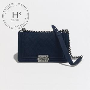 シャネル CHANEL ボーイシャネル バッグ ショルダーバッグ ソフトキャビアスキン ネイビー Navy 紺 シルバー金具