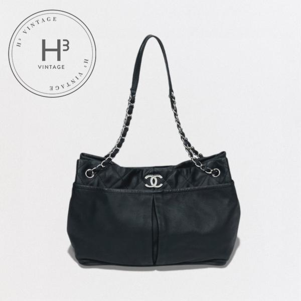 シャネル CHANEL マトラッセ バッグ トートバッグ ショルダーバッグ レザー ブラック Bla...