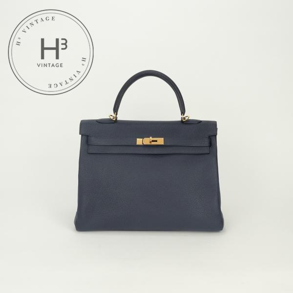 エルメス HERMES ケリー35 バッグ トートバッグ ショルダーバッグ トゴ ブルーニュイ Bl...