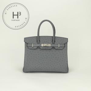 エルメス HERMES バーキン30 バーキン 30 バッグ トートバッグ オーストリッチ グリアガット Gris Agathe グレー Gray