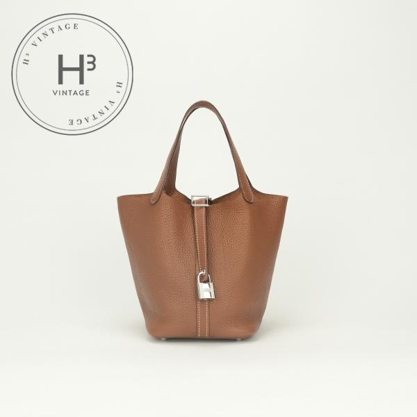 エルメス HERMES ピコタンロックPM 18 バッグ トートバッグ トリヨンクレマンス ゴールド...