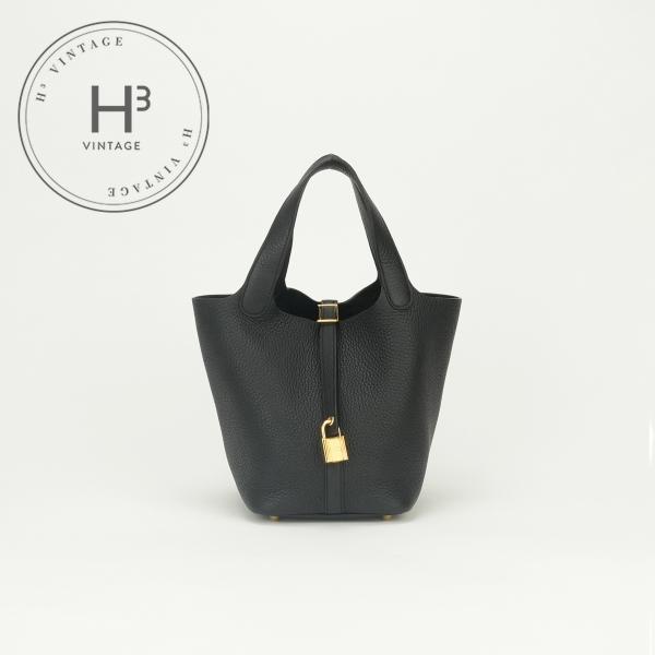 エルメス HERMES ピコタンロックPM 18 バッグ トートバッグ トリヨンクレマンス ノワール...