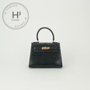 エルメス HERMES ケリー20 ミニケリー ケリー 20 ミニ バッグ トートバッグ ポロサス クロコダイル ブルーマリン Bluemarine