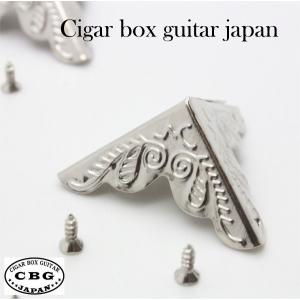 Cigar box guitar Boxcorner (Silver 柄有)　送料無料