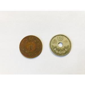 大正時代 古銭 二枚 市松模様 麻の葉模様 6...の詳細画像1
