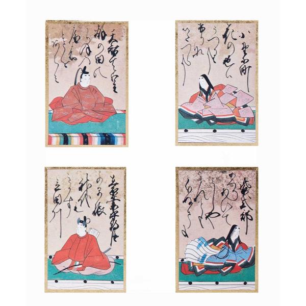 百人一首 かるた ちはやふる 天智天皇 紫式部 小野小町 4種類セット 実物大 アイロン プリント ...
