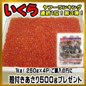 いくら醤油漬 まとめ買い 1kg 北海道 加工 250ｇ×４P イクラ 特典あり 鱒 あさり プレゼント おまけ イクラ丼 セット 特典