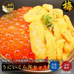 ＼対象商品2個購入で500円引／うに いくら 丼 梅 セット 1パックずつ 送料無料 無添加ウニ 北海道産 いくら醤油漬け 絶品 海鮮丼 うにいくら｜まぐろ屋のおもてなし