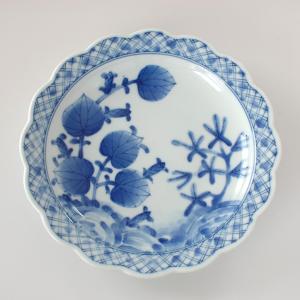 藍凛堂 線描牡丹RI多用鉢 16.5cm 美濃焼 和食器 日本製 陶器 新生活