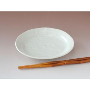 雪粉引 5.0皿 / 食器 丸皿 リム型 取り...の詳細画像1