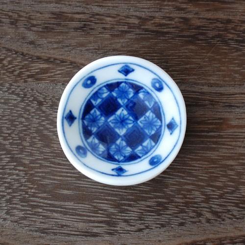 染市松 丸型箸置き 藍凛堂 / 食器 箸置き 丸型 染付 美濃焼