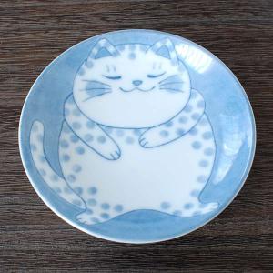 瀬戸焼 染猫いろいろ 8cm皿 猫の豆皿 染付で描いたいろんなタイプの猫