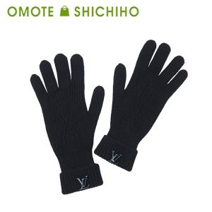 LOUIS VUITTON ルイヴィトン 手袋 M73470 ロゴ刺繍ウール手袋 中古