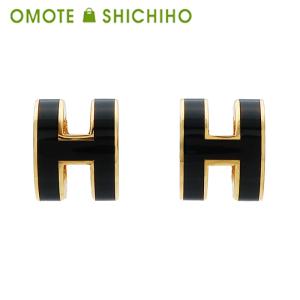 エルメス ピアス ミニ・ポップアッシュ ブラック/シルバー金具 H
