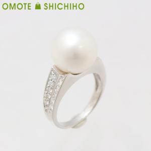 PT900 南洋パール ダイヤモンド リング 13号 12mm D:0.37ct プラチナ 