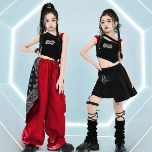 キッズ ダンス衣装 黒 トップス スカート レ...の詳細画像2