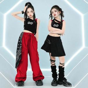 キッズ ダンス衣装 黒 トップス スカート レ...の詳細画像4