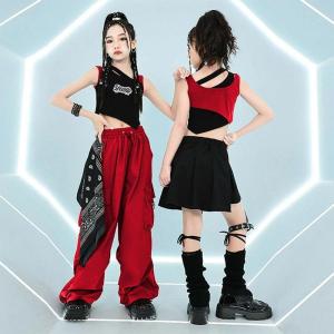 キッズ ダンス衣装 黒 トップス スカート レ...の詳細画像5