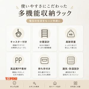隙間収納 幅13cm スリムストッカー キャス...の詳細画像1