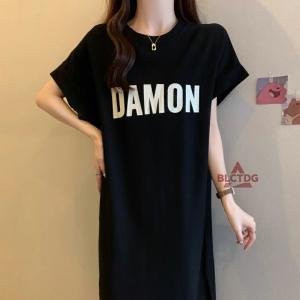 ロングTシャツワンピース レディース 半袖 大...の詳細画像5