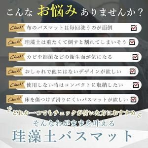 珪藻土バスマット 速乾 吸水 抗菌 防臭 洗え...の詳細画像1