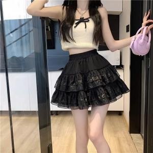 ミニスカート レディース ペチコート風 レース...の詳細画像2
