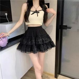 ミニスカート レディース ペチコート風 レース...の詳細画像3