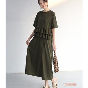 レディース ロングワンピース 2way 前後着...の詳細画像2