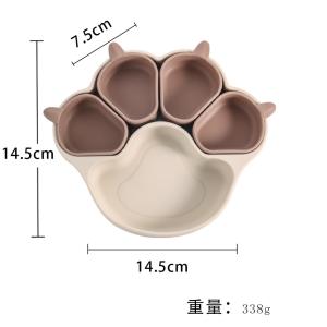 ベビー食器 吸盤付き 離乳食プレート 猫型デザ...の詳細画像5