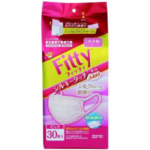 フィッティ マスク シルキータッチ 耳ゴムふわり 30枚入 ピンク やや小さめサイズ 簡易梱包
