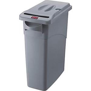 【送料無料】Rubbermaid Commercial FG9W2500LGRAY Commercial 15-7/8-Gallon Slim Jim Confi｜omssstore