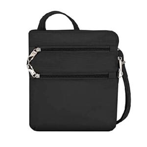 (Black) - Travelon Anti-Theft Classic Slim Dbl Zip Crossbody Bag, Black｜omssstore