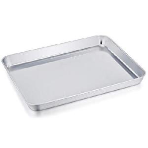 TeamFar Stainless Steel Compact Toaster Oven Pan Tray Ovenware Professional, 8''x10''x1'', Heavy Duty ＆ Healthy, Deep Edge, Superior Mirror Finish, D｜omssstore