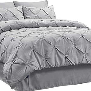 【送料無料】Bedsure Twin Comforter Set Kids - 6 Pieces Pintuck Twin Bed in A Bag, Pinch