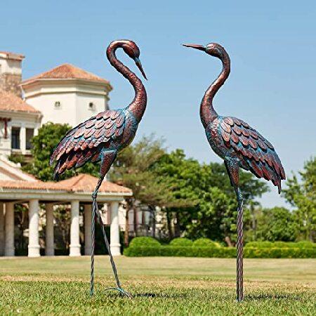 Garden Crane Statues Patina Heron Decoy, Standing ...